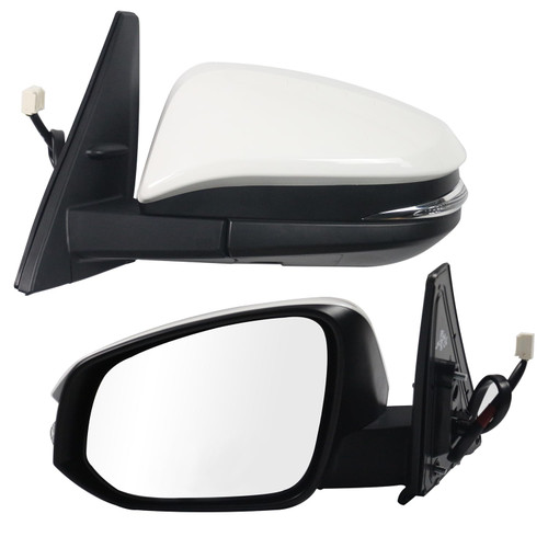Topraco Left Driver Side Mirror fit for Toyota 4Runner 2014-2024 Rear View Door Mirror POWER|HEAT|SIGNAL|PUDDLE LAMP ReplacesTO1320312 White 9 Pins LH