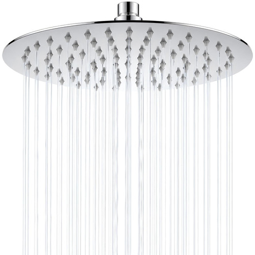 RALANDA 10 Inch Round Rain Shower Head, Ultra-Thin 304 Stainless Steel, Chrome Finish