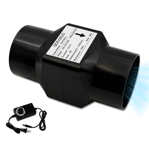 2 Inch Inline Duct Fan 6W with Speed Controller, 50mm Ventilation Blower