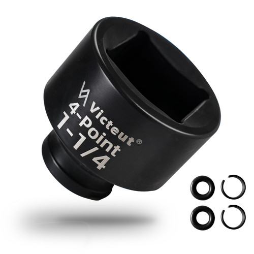 1/2" Drive 1-1/4" 4-Point Square Impact Socket