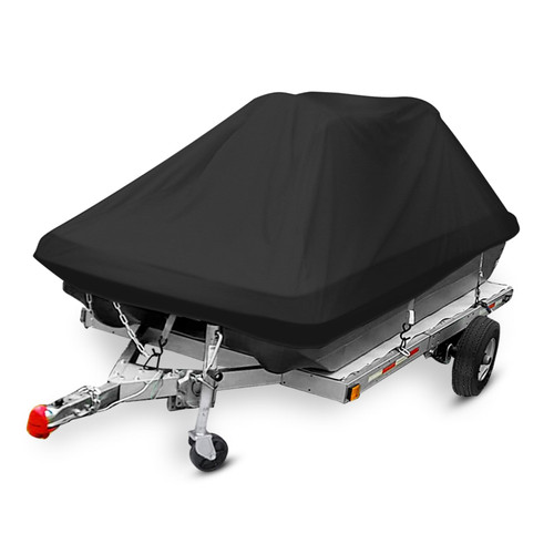 Caminor 900D Waterproof Pond Boat Cover Fits 8'-10'L Pond Prowler Bass Raider Boat and Bass Fishing Boat,Heavy Duty Marine Grade Oxford Fabric,Black