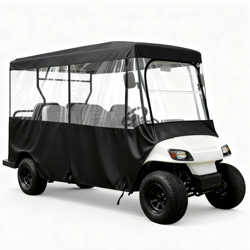 6 Passenger Golf Cart Enclosure for 119 Inch Roof, 600D Waterproof Cover