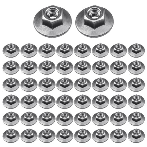 Ypzxola 50 Pack M6-1.0 Free Spinning Washer Nuts, Hex Nut with Rotating Washer, Smooth Surface Protection, Metric Thread, Zinc Plated Steel