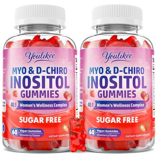2 Pack Myo-Inositol & D-Chiro Inositol Gummies for Women, 120 Count