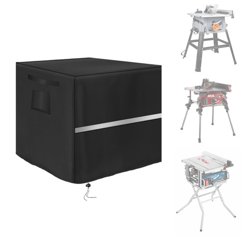 Table Saw Cover Waterproof Outdoor Portable Table Saw Cover with Reflective Strip & Handle, Heavy Duty Table Saw Protective Covers (30L x 30W x 32H inch)