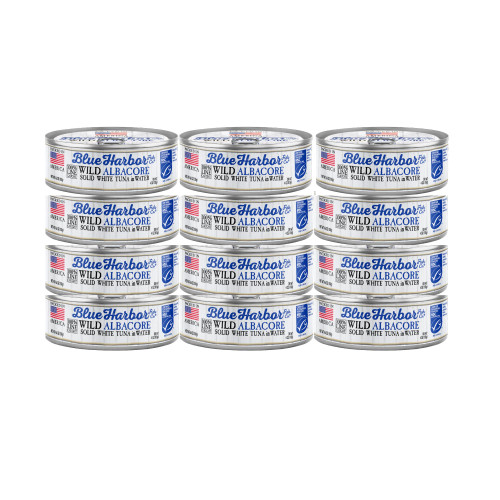 Blue Harbor Fish Co. Wild Albacore Solid White Tuna in Water with Sea Salt - 4.6 oz Can (Pack of 12)