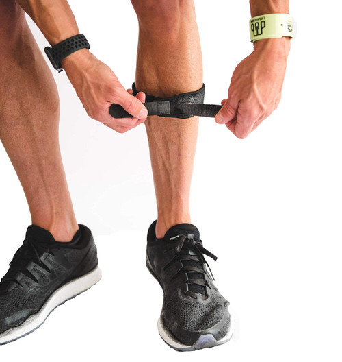 CROSSTRAP Shin Splint Support | Adjustable Neoprene Shin & Leg Compression Support | for Strains, Injuries, Pain, Pulled Muscles, Torn Calf | Men & Women | 1 Strap (Small)