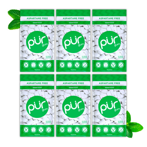 PUR Gum, Spearmint, Xylitol Gum, No Artificial Flavor, 330 Count (6x55)