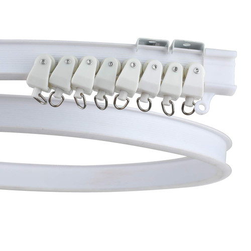 Z-COLOR Flexible Bendable Ceiling Curtain Track, Curved Ceiling Track for Curtains, Room Divider Ceiling Track Rail System 16.5 FT / 5 Meters