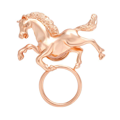 MANZHEN Luxury Horse Magnet Clip Magnetic Eyeglass Holder Clothes Brooch Jewelry ¡­ (Rose gold)