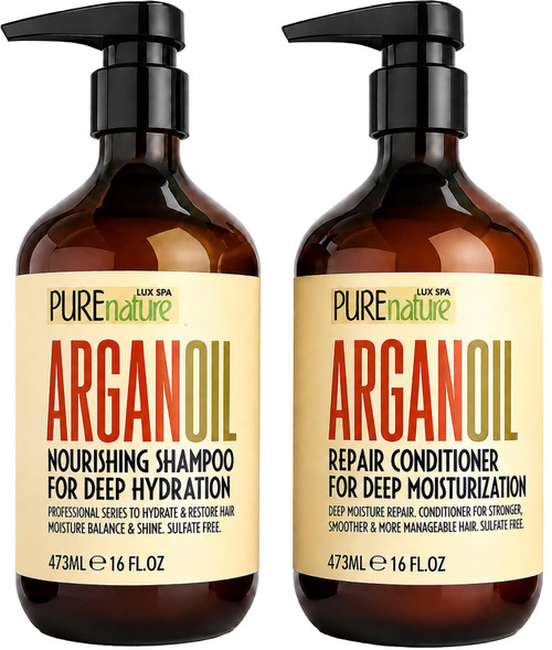 PURE NATURE LUX SPA Moroccan Argan Oil Shampoo and Conditioner Set