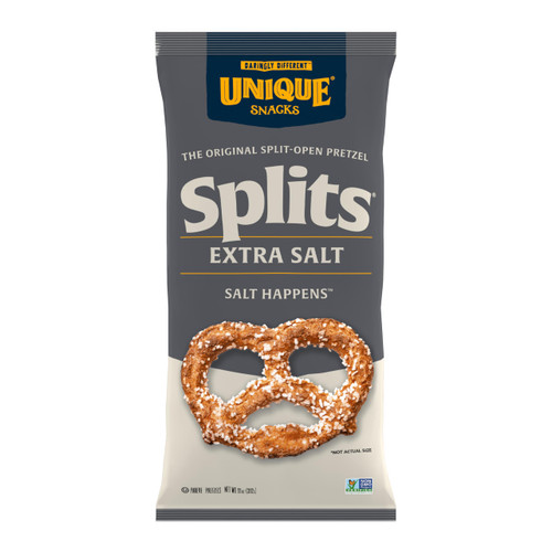 Unique Snacks Extra Salt Splits Pretzels, OU Kosher, Pack of 3