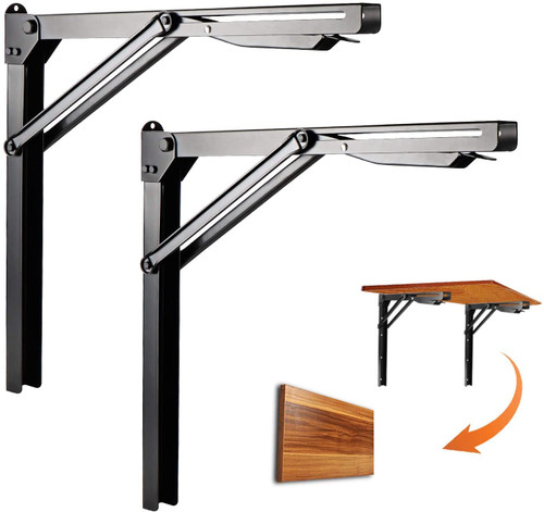 Ultrawall 24 inch Folding Shelf Brackets, Steel Wall Mounted Shelf Bracket