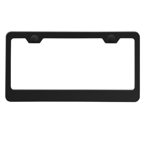 Black Powder Coated 100% T304 Stainless Steel License Plate Frame Holder with Alumnium Screw Caps and Stainless Steel Screws