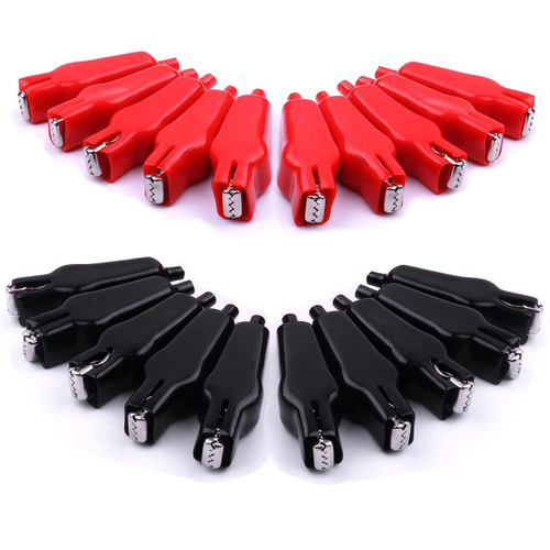 ATOPLEE 20PCS Alligator Clips Electrical,20A Insulated Spring Loaded Alligator Clamps,Truck Car Battery Heavy Duty Alligator Clips for Electrical Testing, Circuit Connection, Experiment