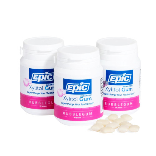 Epic Xylitol Bubblegum Gum, 150 Pieces (3-Pack)