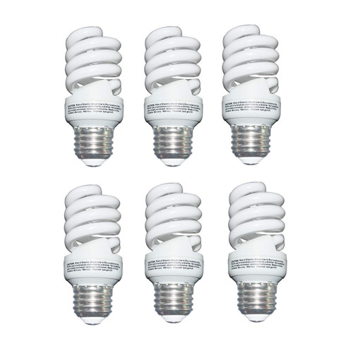 UNITEDLUX 13 Watt CFL Light Bulbs 60 Watt Equivalent, Compact Fluorescent Bulb Soft White 1040LM 120 Volt Mini Spiral Light Bulb(6 Pack)