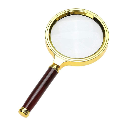 Magnifying Glass 6X Magnification Magnifier Handheld Magnifie(6X Gold)
