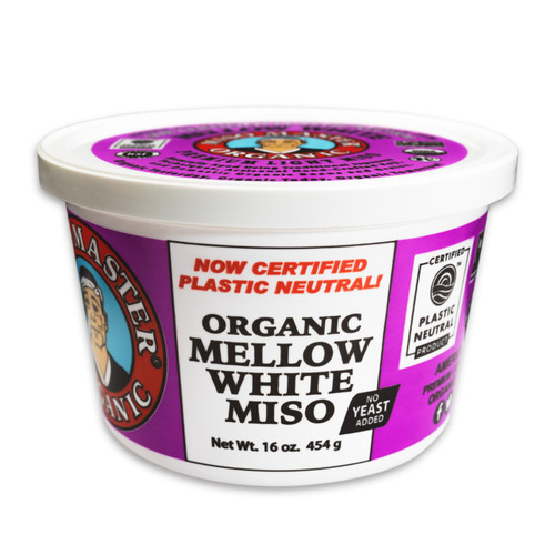 Miso Master Organic Mellow White Miso, Gluten-Free, Organic, Non-GMO, Vegan, Kosher, Vegan White Miso Paste, 16 oz tub