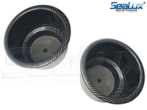 SeaLux Marine Stainless Steel Drink Cup Holder with Carbon Fiber Print (2 pcs) for Sport Boat, RV, Yacht