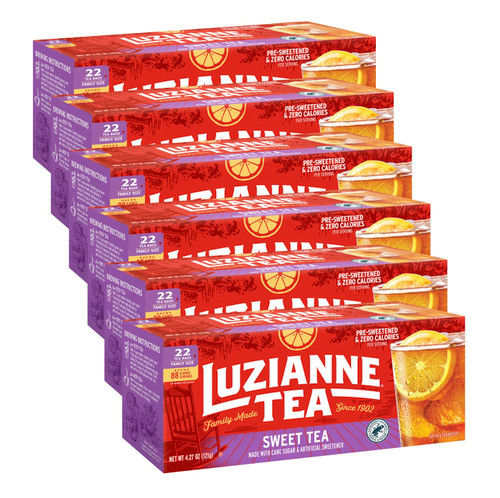 Luzianne Sweet Iced Tea Bags 22 Count (Pack of 6)