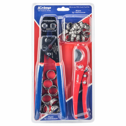 iCrimp PEX Crimping Tool Kit, Cinch & Removal Tool for 3/8"-1" Clamps