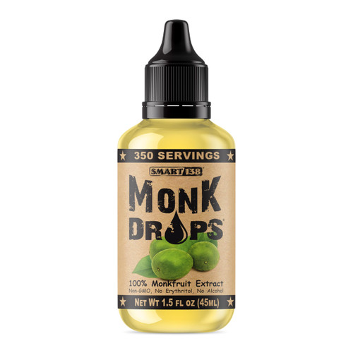 Monk Drops - 100% Monkfruit Liquid Sweetener, 350 Servings, 1.5 Fl Oz