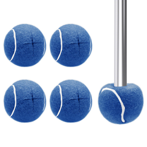 SPRING SEAON Precut Tennis Balls 4 Pcs for Walker Legs- Universal Glide Balls for Folding Rolling Walkers,Walker Accessories,Furniture Legs and Floor Protection Heavy Duty Felt Pad Coverings(Blue)