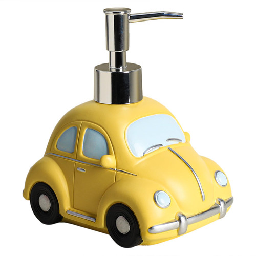 WAIT FLY Cartoon Car Resin Soap Dispenser with Plasic Pump, Refillable Lotion Soap Bottle, Car Hand and Dish Soap Dispenser
