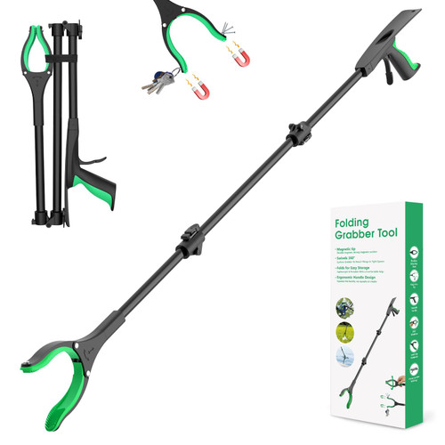 51 Inch Extra Long Grabber Reacher Tool, Foldable Long Reach Grabber