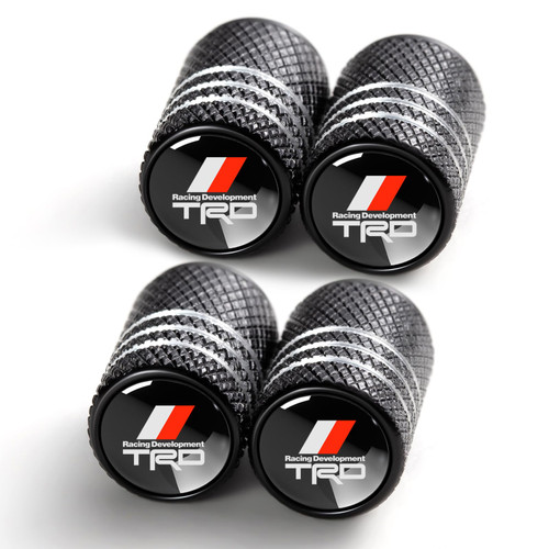 Tire Valve Stem Cap Cover for Toyota TRD Sequoia Tundra Tacoma 4Runner Trucks Belt O-Ring Seal Corrosion Resistant tire Valve caps 4 Pack Black