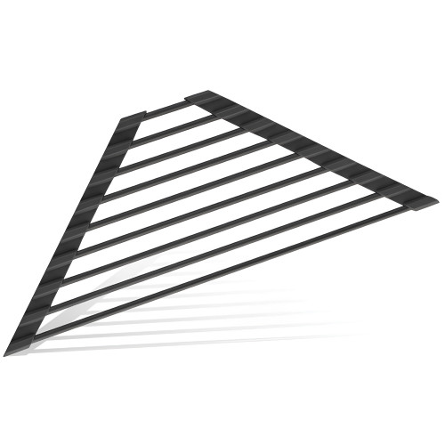 Mistifi Full Silicone-Coated Triangle Roll-Up Dish Drying Rack with Steel Core for Sink Corners – Multipurpose Over-The-Sink Kitchen Drainer & Space-Saving Organizer (Black)