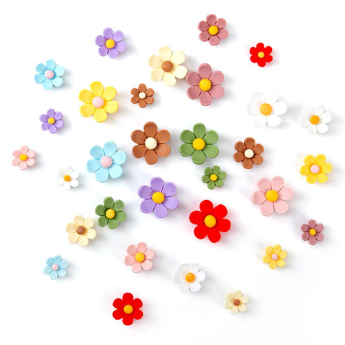 30 Pcs Flower Magnets for Refrigerator, Cute 3D Fridge Magnets for Kitchen Decor, Whiteboard, Locker, Office and Classroom, Decorative Floral Magnets for Notes, Photos and Memos