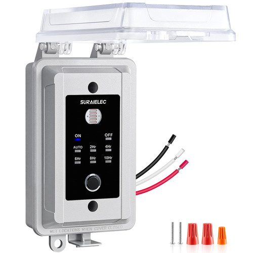 SURAIELEC 20A Heavy Duty Hardwired Dusk to Dawn Light Sensor Timer Switch