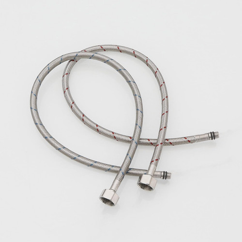 BWE 24" Length Faucet Supply Lines Braided Stainless Steel Sink Hose
