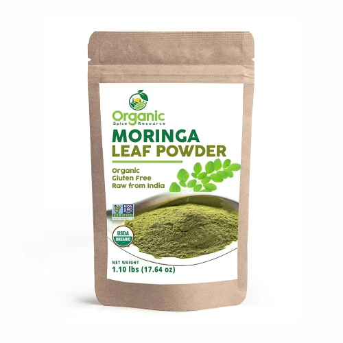 Organic Moringa Powder - 1.10 lbs (17.64 oz) | USDA Organics, Non-GMO, Kosher, Halal, Moringa Oleifera Leaf Powder - 100% Raw and Natural, Gluten-Free