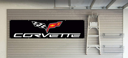 Daoops Corvette Flag Mechanic Chevy Banner 2x8ft
