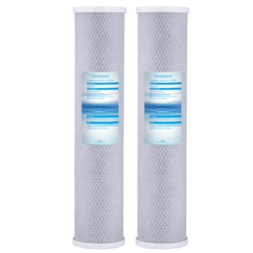 Geekpure 20-Inch Universal Compatible Big Blue Carbon Block Water Filter Cartridge Remove Chlorine Taste Odors- 4.5 Inch x 20 Inch -5 Micron