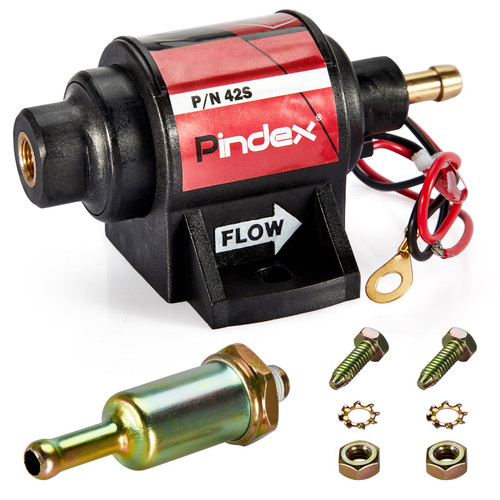 Pindex Universal 12v 2-3.5psi Electric Fuel Pump 28 GPH Gasoline Fuel Transfer Pump for 4v 6v Carburetor