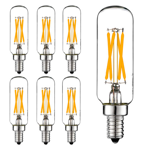 LiteHistory E12 T6 Candelabra Light Bulbs 60 Watt,Dimmable,Warm White 2700K