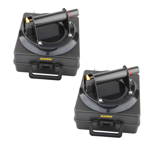 A Pair of DAMO 8" Vacuum Suction Cups for Glass & Granite Lifting,Heavy Duty Glass Lifter, Suction Cup with Hand Pump,with Free Case