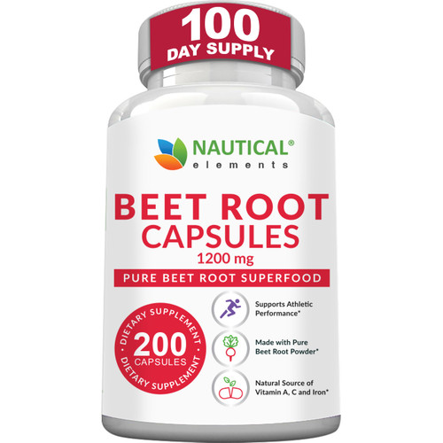 Beet Root Capsules - 1200mg Per Serving - 200 Beet Root Powder Capsules
