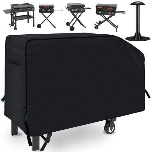 NEXCOVER Griddle Cover for Blackstone 28 Inch 2 Burner Griddle,600D Heavy Duty Waterproof Flat Top BBQ Cover for Outside,Anti-UV/Tear & Fade Resistant/Wind-Proof Gas Grill Cover with Support Pole