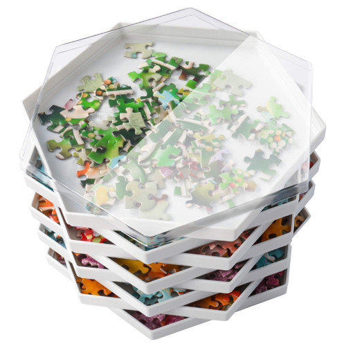 Becko US 8 Puzzle Sorting Trays with Clear Lid, Puzzle Sorters for Storage
