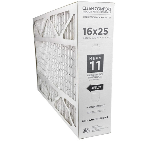 Clean Comfort AMP-11-1625-45 (2-Pack) - 16" x 25" x 4.5" Media Air Filter, MERV 11