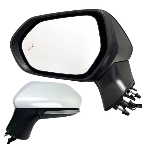 Spieg Driver Side Mirror for 2018-2025 Toyota Camry Power Adjustment Heated Turn Signal Light Blind Spot Monitoring Painted White 7 Pins Left TO1320368