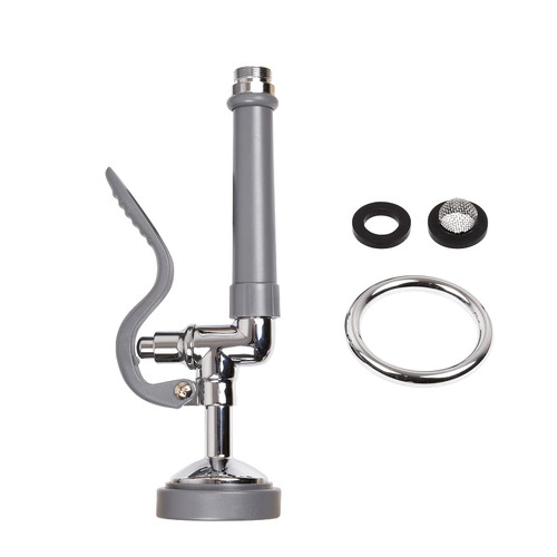 JZBRAIN Commercial Sink Sprayer Pre Rinse Sprayer Replacement for Commercial Kitchen Faucet - 1.42 GPM High Pressure Dish Spray Pre Rinse Spray Valve with Handle Chrome Polished (Grey)