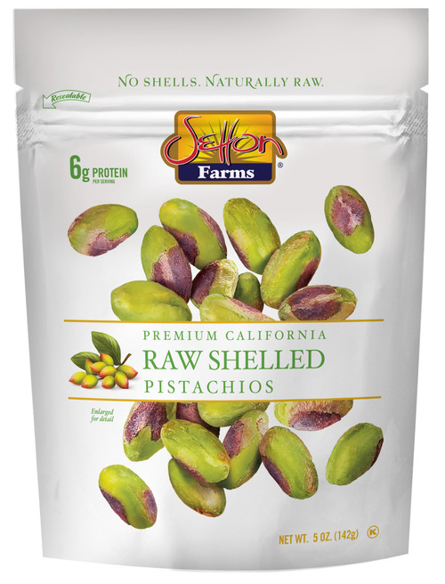 Setton Farms Naturally Raw Shelled Pistachios, No Shell, Non-GMO Project Verified, Certified Gluten Free, Vegan and Kosher, Heart Healthy Snack, 5 Oz. (Also perfect for making Dubai Chocolate). Steam Treated