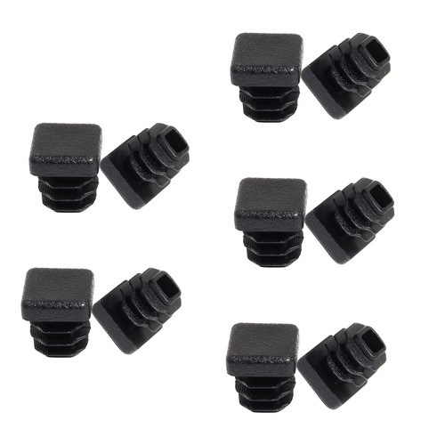 Murtenze 50Pack 1/2 Inch Square Tube End Caps, Black Plastic