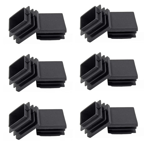 Uenhoy 30 Pcs 1-1/4" Square Plastic Plugs Insert End Caps, Black